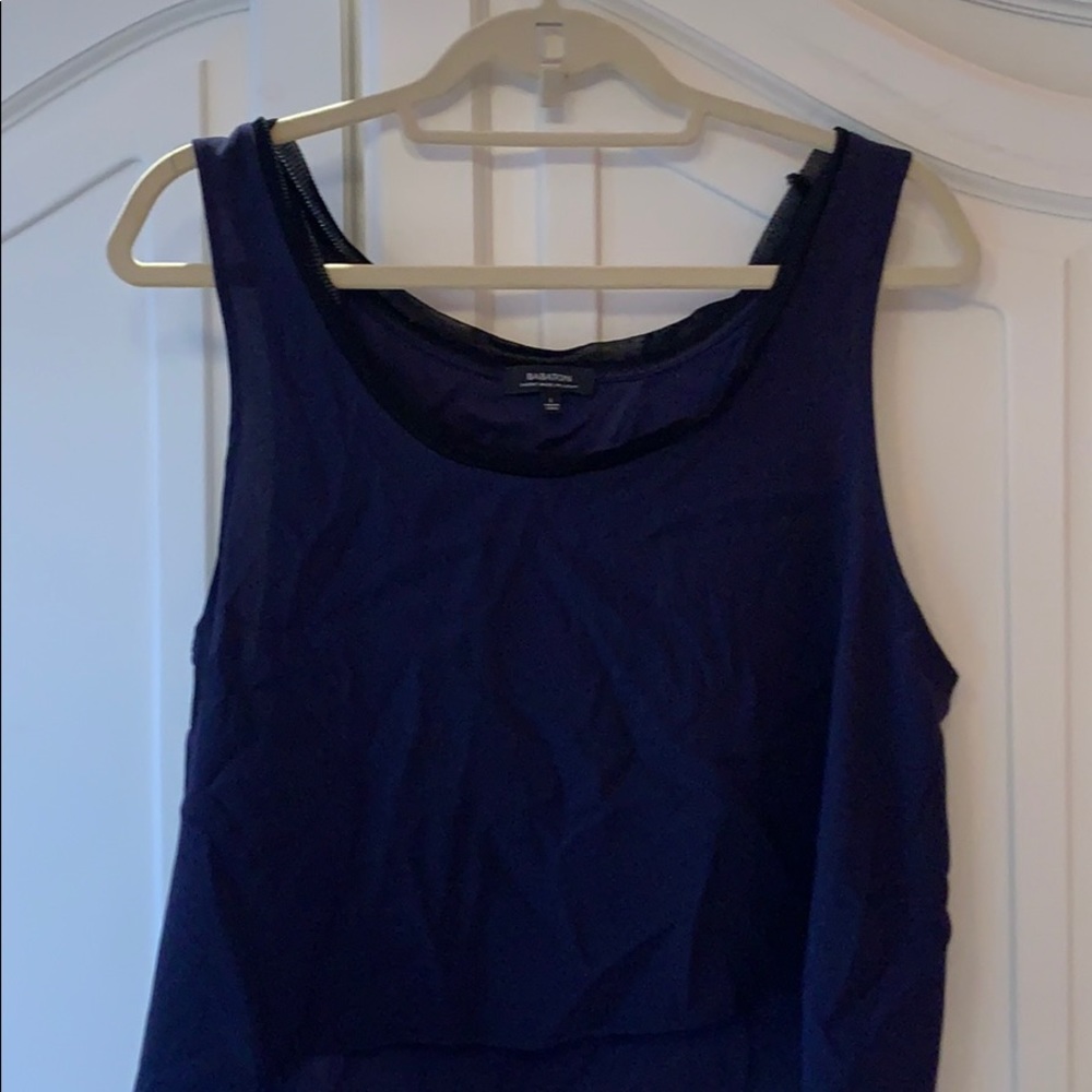 BABATON navy cropped tank top